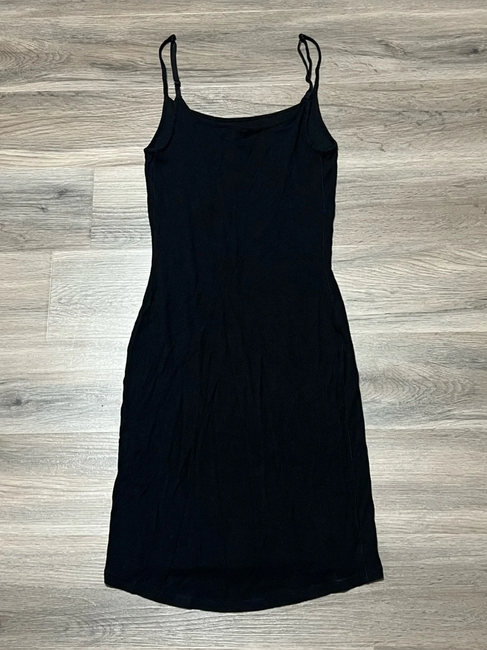 Skims Womens Medium Soft Lounge Slip Dress Black Ribbed Adjustable Bodycon Modal - Picture 4 of 6